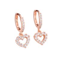 Zirconia Heart Earrings for Women Fashion CZ Dangle Jewelry One Size