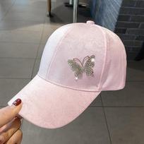 Rhinestone Butterfly Baseball Cap Sunscreen Sun Hat Versatile Peaked Cap  Outdoor juoda