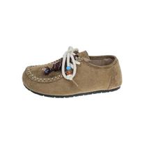 New Retro Suede Low-cut Shoes Spring and Autumn Women's Fashion Beads Are Comfortable and Versatile Casual Flat Shoes. 35