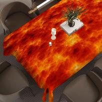 3D Volcano Lava Magma Rectangular Tablecloths Washable Wedding Party Kitchen Dining Living Room Birthday Decoration Table 90x140cm