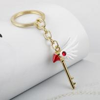 Anime Cartoon Card Captor Sakura Choker Necklaces Keychain Cardcaptor Sakura Clow Charm Pendant KINOMOTO Sealing Wand Statement