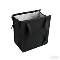 Non-woven Fabric Insulated Grocery Bag Keep Cool/Warm Folding Insulated Shopping Bags with Zipper Front Pocket Reusable