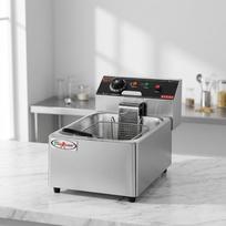 8L Countertop Commercial Electric Deep Fryer With Drain Valve Stainless Steel Fryer for Fast Food Snack Shop 8 L
