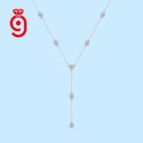 Fine Jewelry 925 Sterling Silver Lariat Necklaces Bezel Setting 3mm Round Moissanite Diamonds Sweater Chain Party Women Necklace 18inches