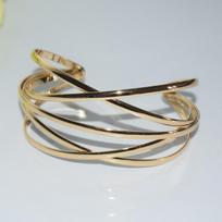 Europe and America Cross Border Simple Metal Open-Ended Bracelet Personality Hollow out Vintage Multi-Layer Line Punk