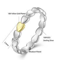 Minimalist Style Women Female Simply Fine Jewelry Silver 925 Two Tone 18k Color Plated Glossy Water Drop Band Ring Daily Wear 8