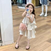 Girls Summer Sleeveless Ruffle Tiered Dress Cute Fairy Vest Sundress for Kids 90