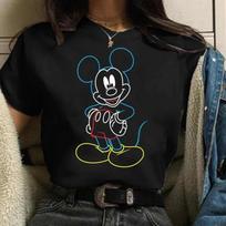 Oversized Funny Masked Mickey Mouse Disney T Shirt Women Kawaii Graphic Tees Casual Loose Tshirt O Neck Female Tops Y2k M