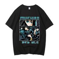 Muichiro Tokito Anime Manga Graphic Print Black T-shirt XXXXL