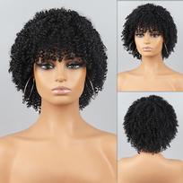 LISI HAIR Afro moterų juodi trumpi, garbanoti perukai, sintetinis pluoštas, natūralus garbanotas trumpas perukas Cosplay kasdienis dėvėjimas Afrikos moterims 25cm beige