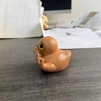 Middle Finger Duck Figurine Home Decor Room Office Decoration Accessories for Man Woman Kids Gift Wooden