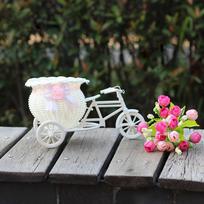 Large Rattan Tricycle Bike Flower Basket Vase Storage Party Decor