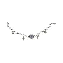 Vintage Industrial Clavicle Chain Pendant Necklace with Functional Miniature Watch Unique Sweet Cool Neck Accessory