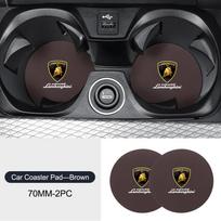 2 vnt. automobilio logotipas padėkliukas puodeliui interjero neslystanti pagalvėlė priedai Lamborghini Urus Huracan Aventador Premium auto priedai