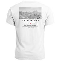 Men's 100% Cotton T-shirt Mens Tees Top Hiking Mountains Alps Switzerland Photo Print Back Print Outdoor Fashion- L
