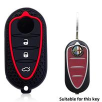 3 mygtukų silikoninis automobilio rakto dangtelis dėklas Alfa Romeo Mito Giulietta Gto 159 Gta 4C Mito atlenkiamam raktų pakabukui odos apsaugos apvalkalas black