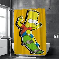 Po01 Dušo užuolaidos Vonios aksesuarams Simpsones Vandeniui atspari dušo užuolaida Vonios kambariai Namų audinio uždanga Nepermatoma Pr W60H190(CM)-1 Pcs yellow