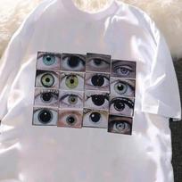 Eyes Printed Harajuku Y2K T-shirt Hip Hop Street Dress Oversized T-shirt Casual Loose Cottont Shirt Fashion Gothic Tops Unisex XXXXXL juoda