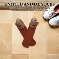 1Pair 3D Knitted Animal Socks Handcrafted Sloth Novelty Holiday Stocking Stuffers Cute Cartoon Christmas Gift Funny Animal Print other