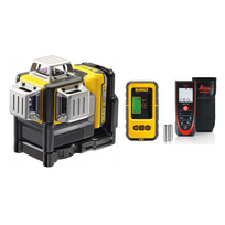 DCE089D1R DeWALT kryžminių linijų lazeris + DE0892 linijinio lazerio detektorius + Leica Disto D2 lazerinis atstumų matuoklis