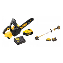 DCM561P1S DEWALT 18V 5.0Ah žoliapjovė – trimeris + DCM565P1 18V 5.0Ah grandininis pjūklas