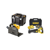 DCS388T2 DeWALT FLEXVOLT 54V tiesinis pjūklas + DCS520NT 54V diskinis pjūklas