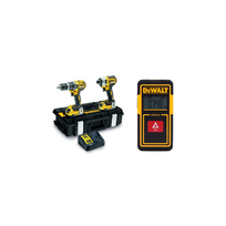 DCK266D2 DeWALT 18V XR veržliasukis + suktuvas-gręžtuvas + DW030PL lazerinis atstumo matuoklis