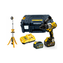 DCD996T2 DeWALT suktuvas - gręžtuvas + DCL079 prožektorius su trikoju stovu (2x6.0 Ah)