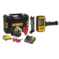 DCE089D1R + DE0892 DeWALT kryžminių linijų lazeris ir linijinio lazerio detektorius