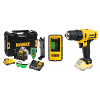 DCE089D1G DeWALT kryžminių linijų lazeris + DCD710N DeWALT gręžtuvas - suktuvas
