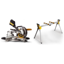 DCS365M2 DeWALT 18V akumuliatorinės skersinio pjovimo staklės + DE7023 stalas