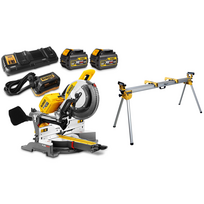 DHS780T2A DeWALT FLEXVOLT 54V XPS skersinio pjovimo staklės (305 mm) + DE7023 stalas (2x6.0 Ah)