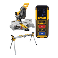 DWS780XPS DeWALT 305 mm slankus skersinis pjūklas + DE7023 stalas + DW099S atstumų matuoklis