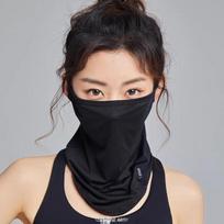Korean Summer UV Sun Protection Full Face Mask Breathable Quick Dry Lightweight Soft for Cycling Outdoor Sports Unisex Black (Unisex)
