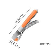 Dubens indo lėkštės griebtuvas Nerūdijančio plieno nuo nuplikimo žnyplės gnybtas karščiui atsparus silikoninis virimo žiupsnelis Virtuvės priedai (Orange,1pcs)