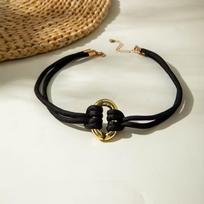 Minimalist Adjustable Clavicle Chain Mixed Color Knotted Choker Ethnic Braided Rope Necklace  Daily Style B