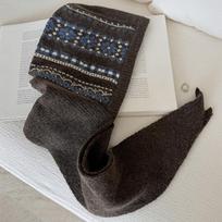 Pullover Hat Jacquard Balaclava Hat Fair Isle Style Winter Cap Ear Protection Hat  Female/Girls