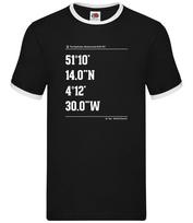 Surfing Coordinates Woolacombe - Mens Ringer - Surf Surfer Beach Board Sea M