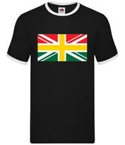 Ghanaian Union Jack Flag - Mens Ringer - Accra Ghanian UK World Flags XXXL