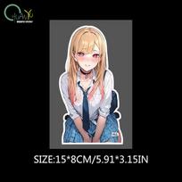 HD anime Haimeng Big Miss Sexy Personality Car Sticker Creative Reflective Waterproof Motorcycle Car Decorative Sticker 15cm