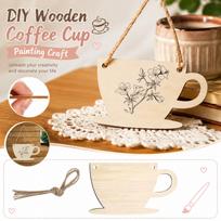 Wooden for DIY Painting, Coffee Cup Decoration Supplies, Natural Wood One Size