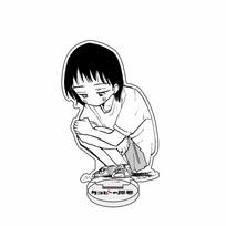 Takopi No Genzai Anime Keychain Kuze Shizuka Acrylic Stand Man Takopi S  Sin Key Ring Women Bag Pendant Ornament 15 cm