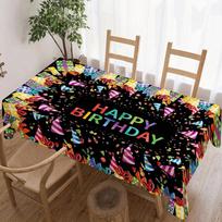 Happy Birthday Rectangle Table Cloth for Table Decor Kitchen Dining Waterproof Reusable Tablecloth for Table Indoor Outdoor 90x140cm