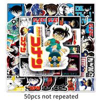 50PCS Anime Detective Conan Cartoon Stickers Horror Film Sticker Scrapbook DIY Laptop Guitar Car Bike Skateboard Graffiti Toy