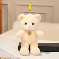 Happy Birthday Cartoon Colorful Bear Pendant Anti-lost Lovely Colorful Bear Plush Toy Cute 20cm Bear Plush KeyChain Decoration