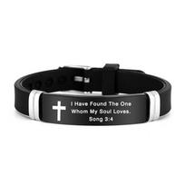 Cross Design Inspirational Quote Bracelets Silicone Material Christian Bracelet  Christian Gifts Style 5