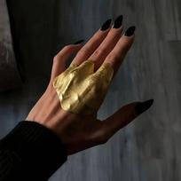 Exquisite Wrinkled Joint Ring Vintage Finger Accessories Creative Irregular Ring  Women Men Gold Left