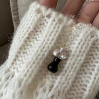 Fine Jewelry 925 Sterling Silver Hypoallergenic Chain Vase Pendant With Freshwater Pearl for Women Length:60 cm