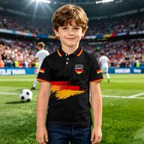 Kids T-Shirt with Soccer Print, Short Sleeve Top for Boys Girls, Casual Summer Outfit for Sports Fans 100
