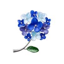 Hydrangea Brooch for Women, Korean Floral Lapel Pin, Cute Coat Accessory one size